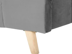 Letto Velluto SENLIS 180 x 200 cm Grigio