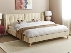 Letto Velluto SENLIS 180 x 200 cm Beige