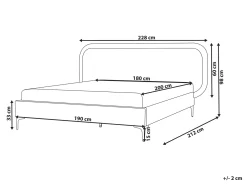 Letto Velluto SUZETTE 180 x 200 cm Grigio chiaro