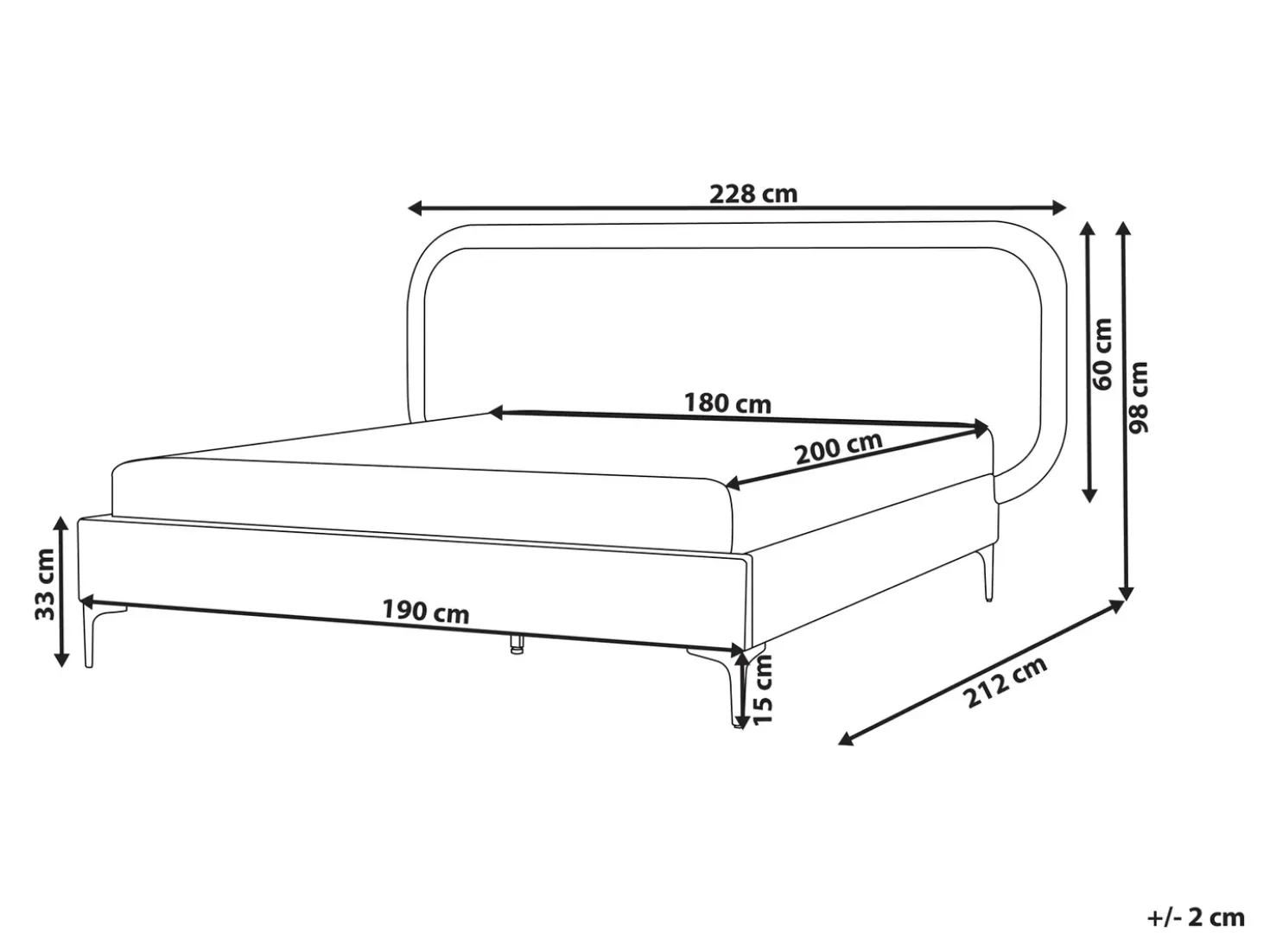 Letto Velluto SUZETTE 180 x 200 cm Grigio chiaro