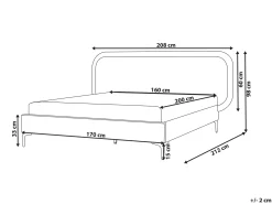 Letto Velluto SUZETTE 160 x 200 cm Beige chiaro