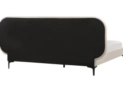 Letto Velluto SUZETTE 160 x 200 cm Beige chiaro