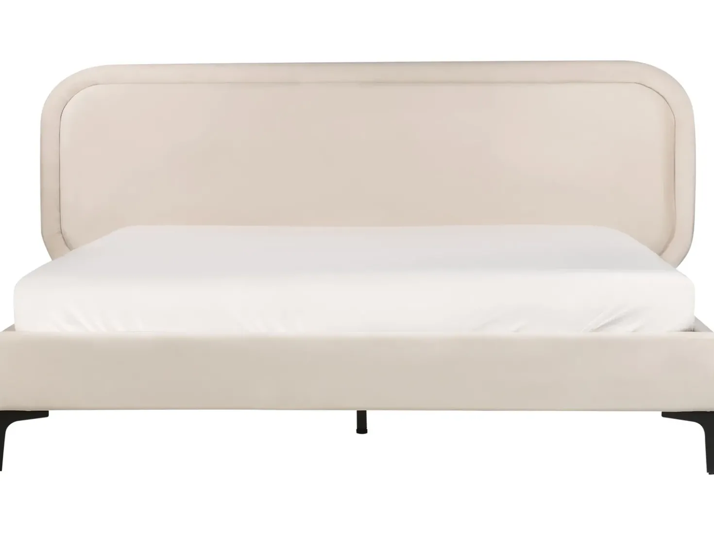 Letto Velluto SUZETTE 160 x 200 cm Beige chiaro