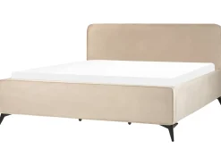 Letto Velluto VALOGNES 180 x 200 cm Tortora