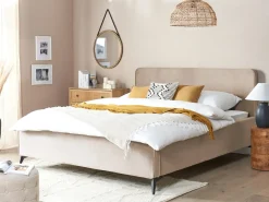 Letto Velluto VALOGNES 180 x 200 cm Tortora