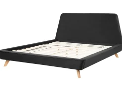 Letto Velluto VIENNE 180 x 200 cm Nero