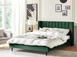 Letto Velluto VILLETTE 180 x 200 cm Verde scuro