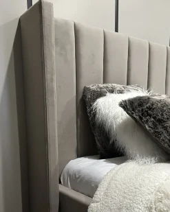 Letto Velluto VILLETTE 180 x 200 cm Tortora