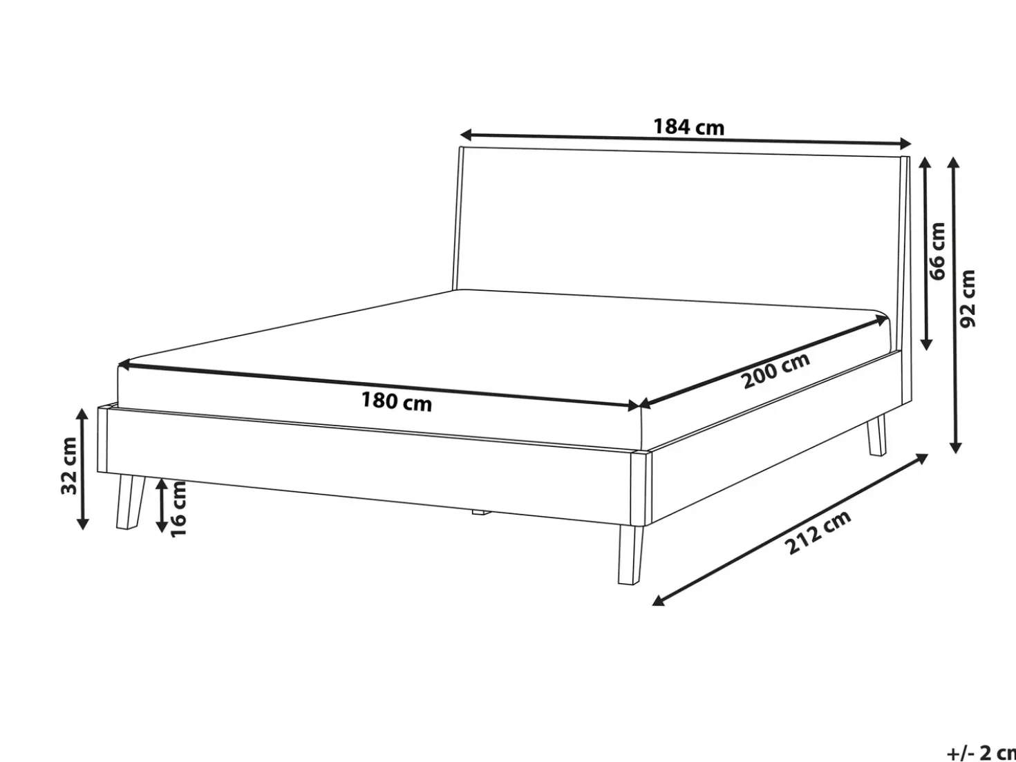 Letto WIZERNES 180 x 200 cm Rovere chiaro
