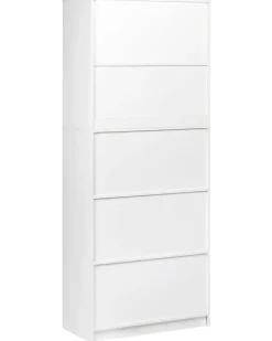Libreria a 2 ante ZEHNA Grigio/Bianco