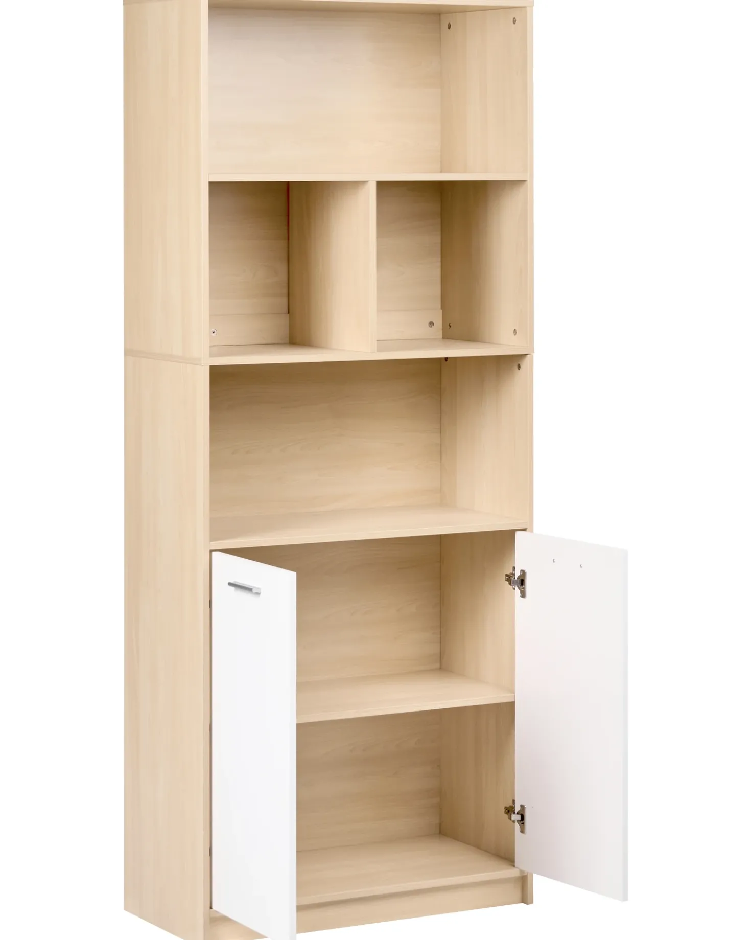 Libreria a 2 ante ZEHNA Marrone chiaro/Bianco