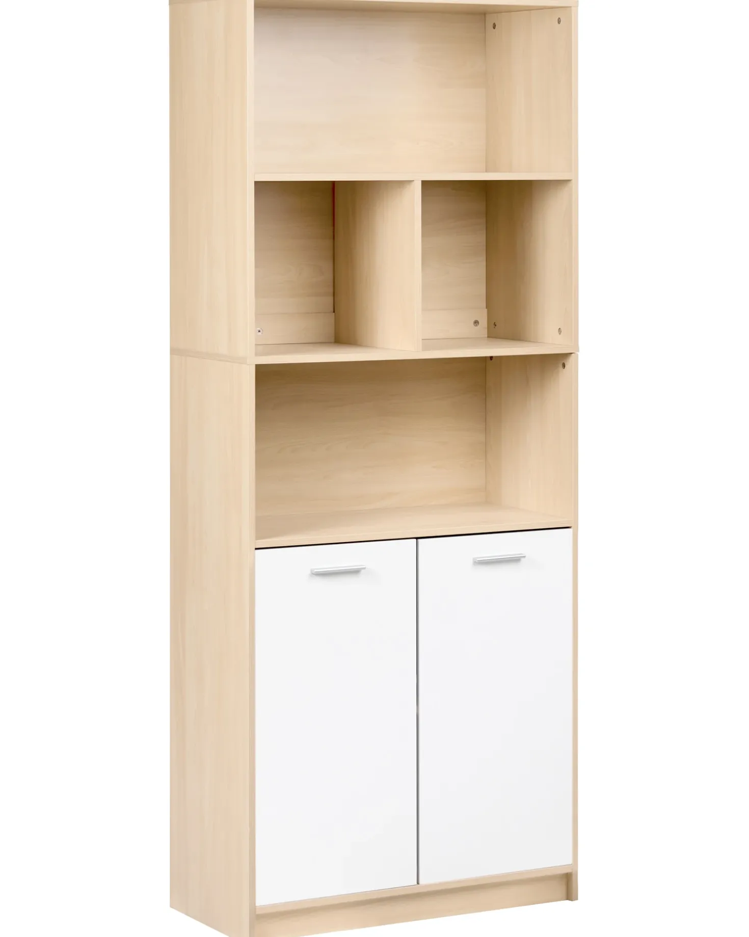 Libreria a 2 ante ZEHNA Marrone chiaro/Bianco