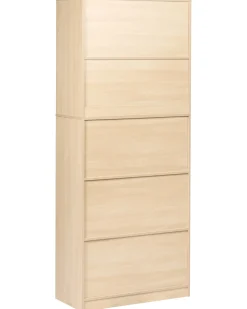 Libreria a 2 ante ZEHNA Marrone chiaro/Bianco