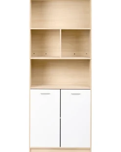 Libreria a 2 ante ZEHNA Marrone chiaro/Bianco