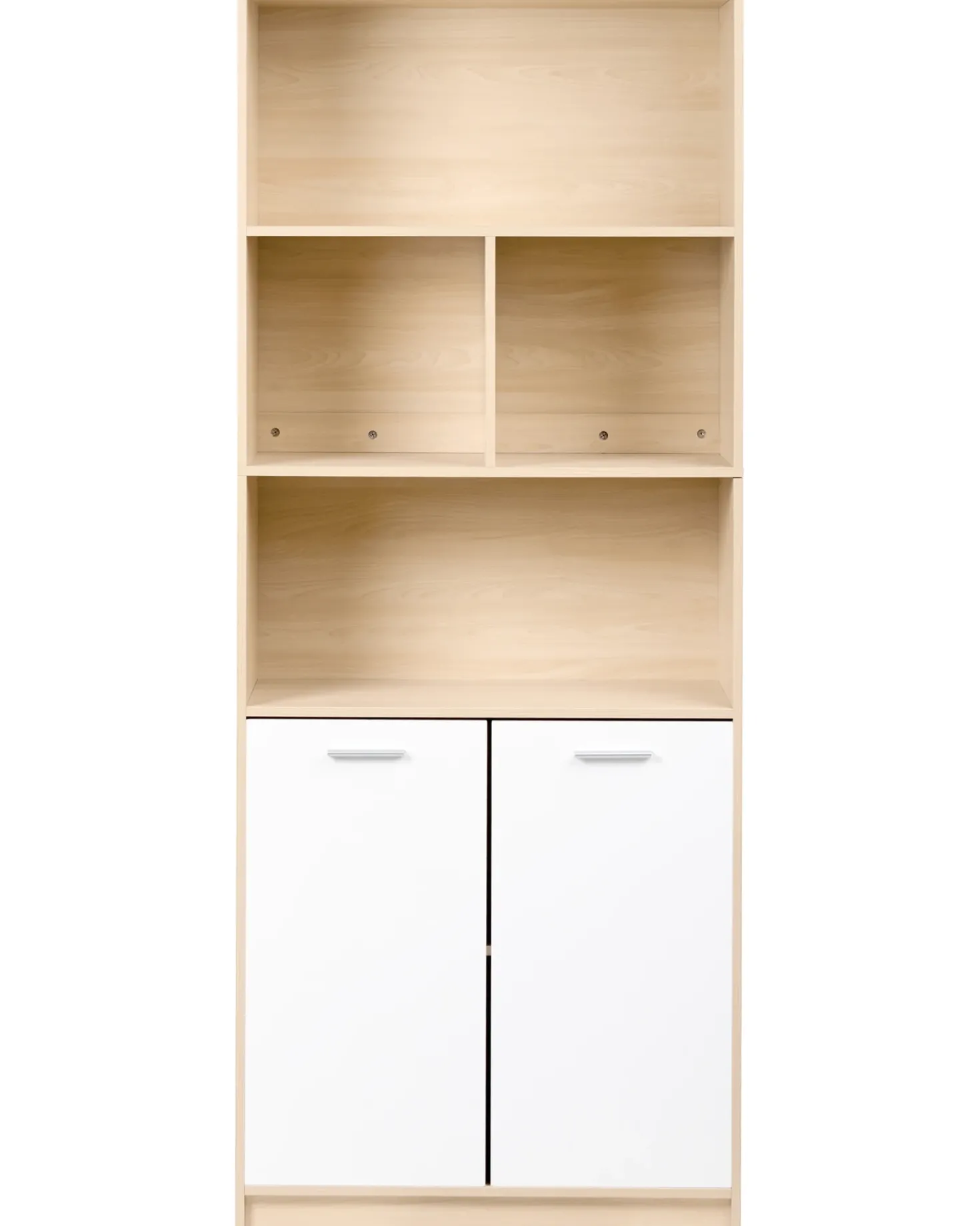 Libreria a 2 ante ZEHNA Marrone chiaro/Bianco