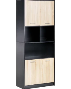 Libreria a 4 ante ZEHNA Marrone/Nero