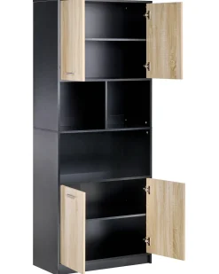 Libreria a 4 ante ZEHNA Marrone/Nero