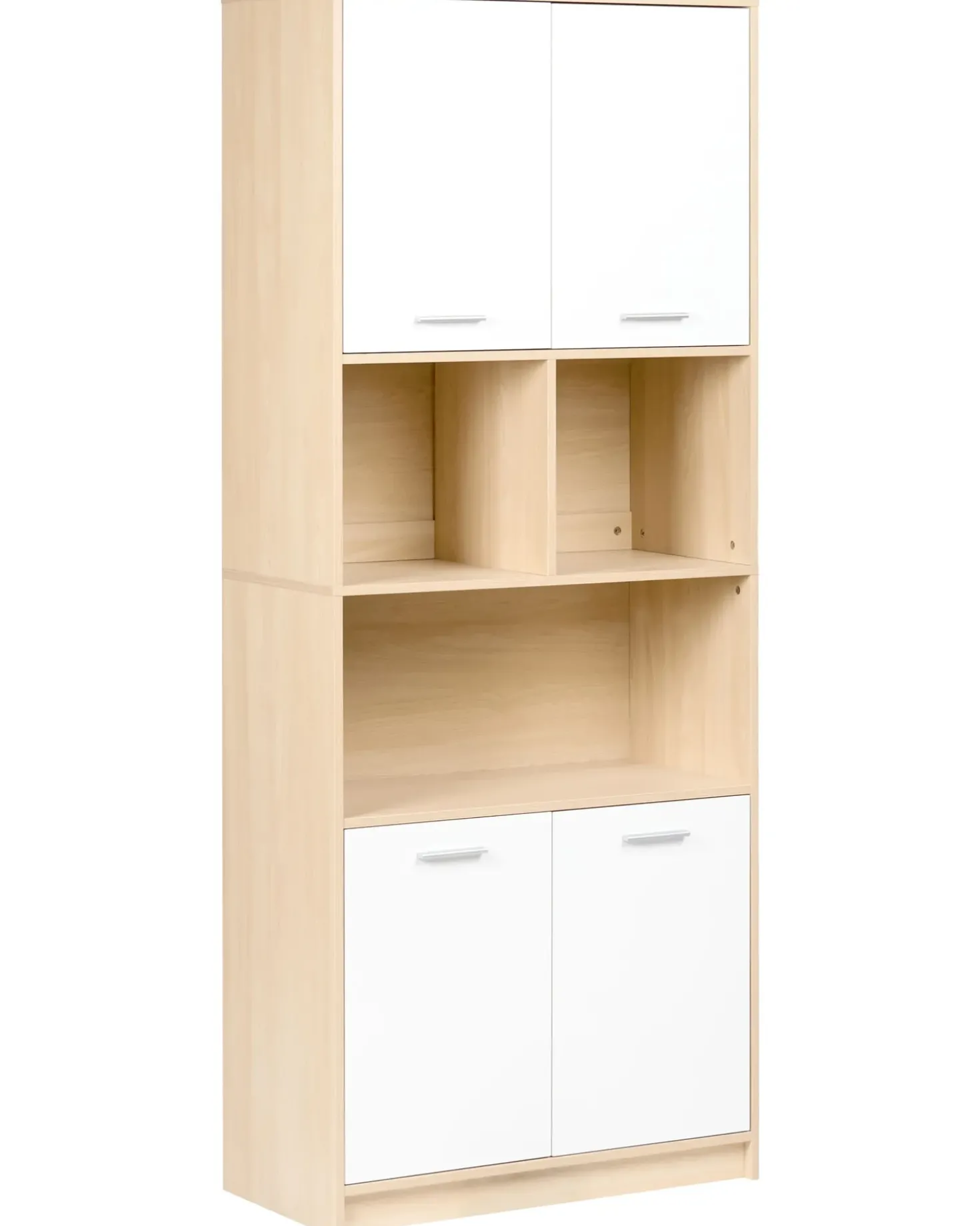 Libreria a 4 ante ZEHNA Marrone chiaro/Bianco