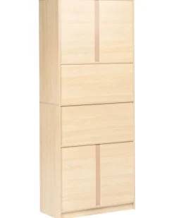Libreria a 4 ante ZEHNA Marrone chiaro/Bianco
