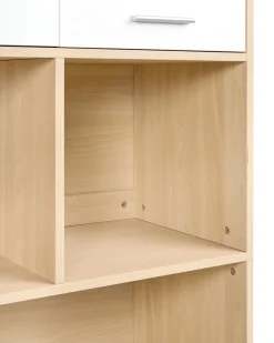 Libreria a 4 ante ZEHNA Marrone chiaro/Bianco