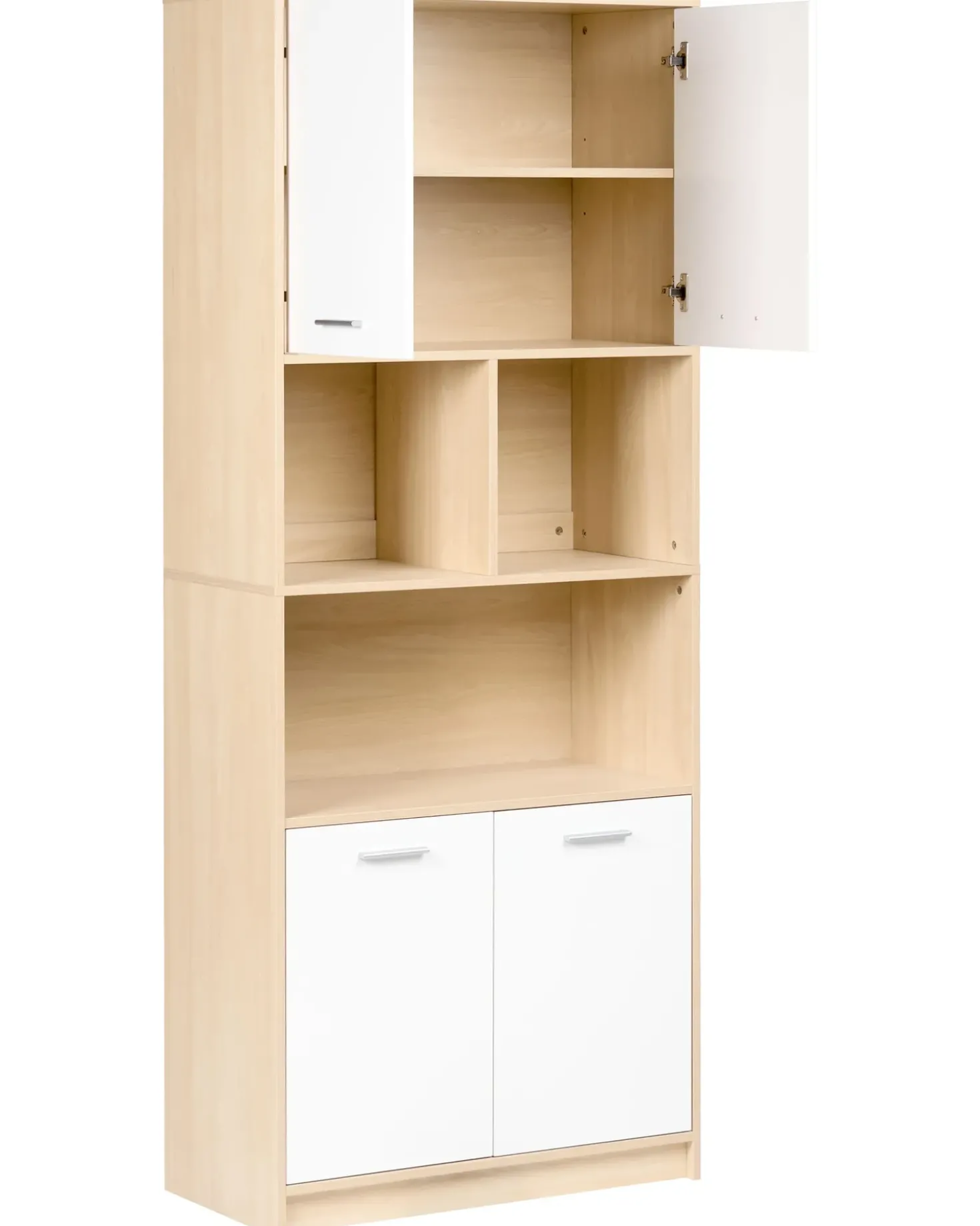 Libreria a 4 ante ZEHNA Marrone chiaro/Bianco