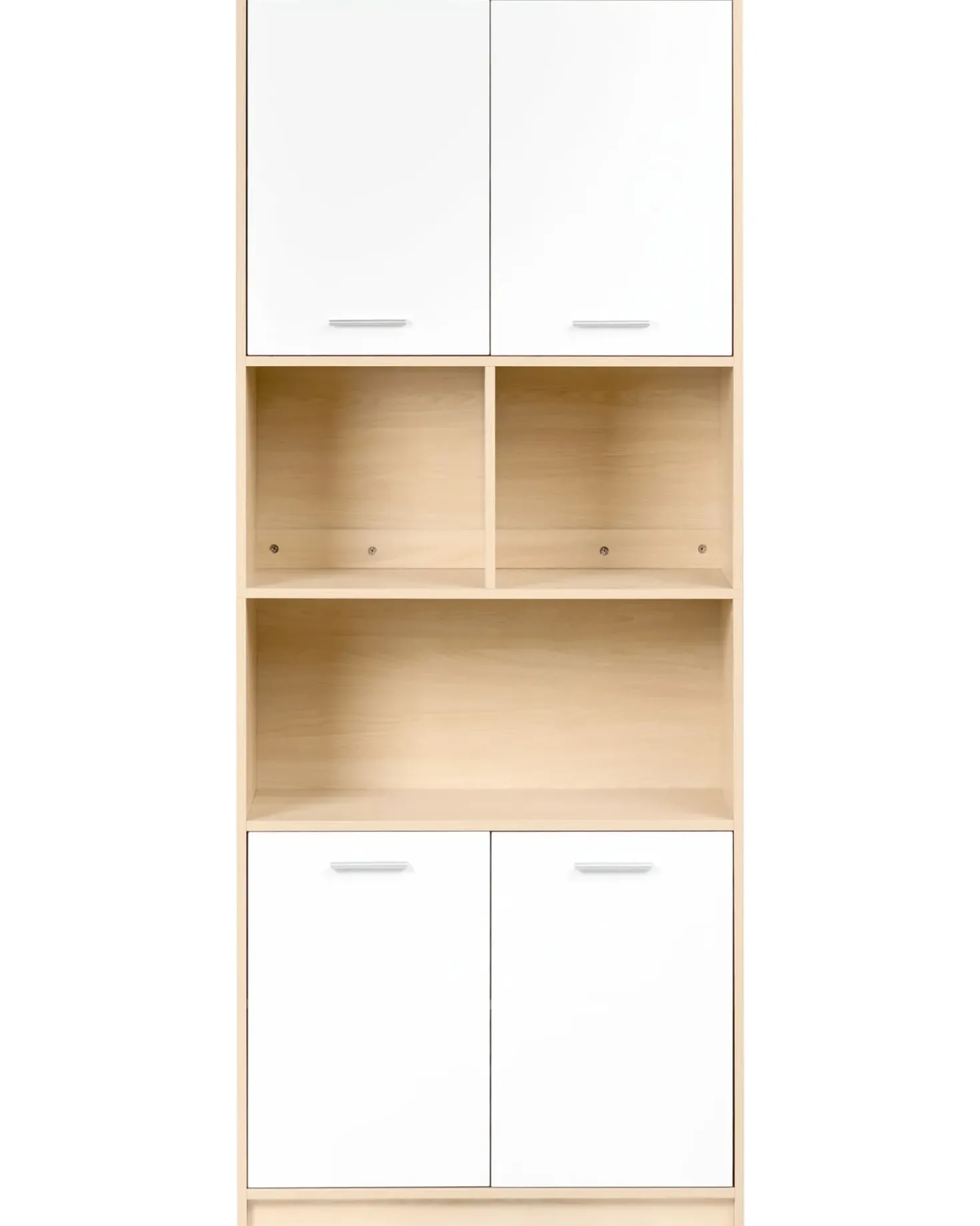 Libreria a 4 ante ZEHNA Marrone chiaro/Bianco