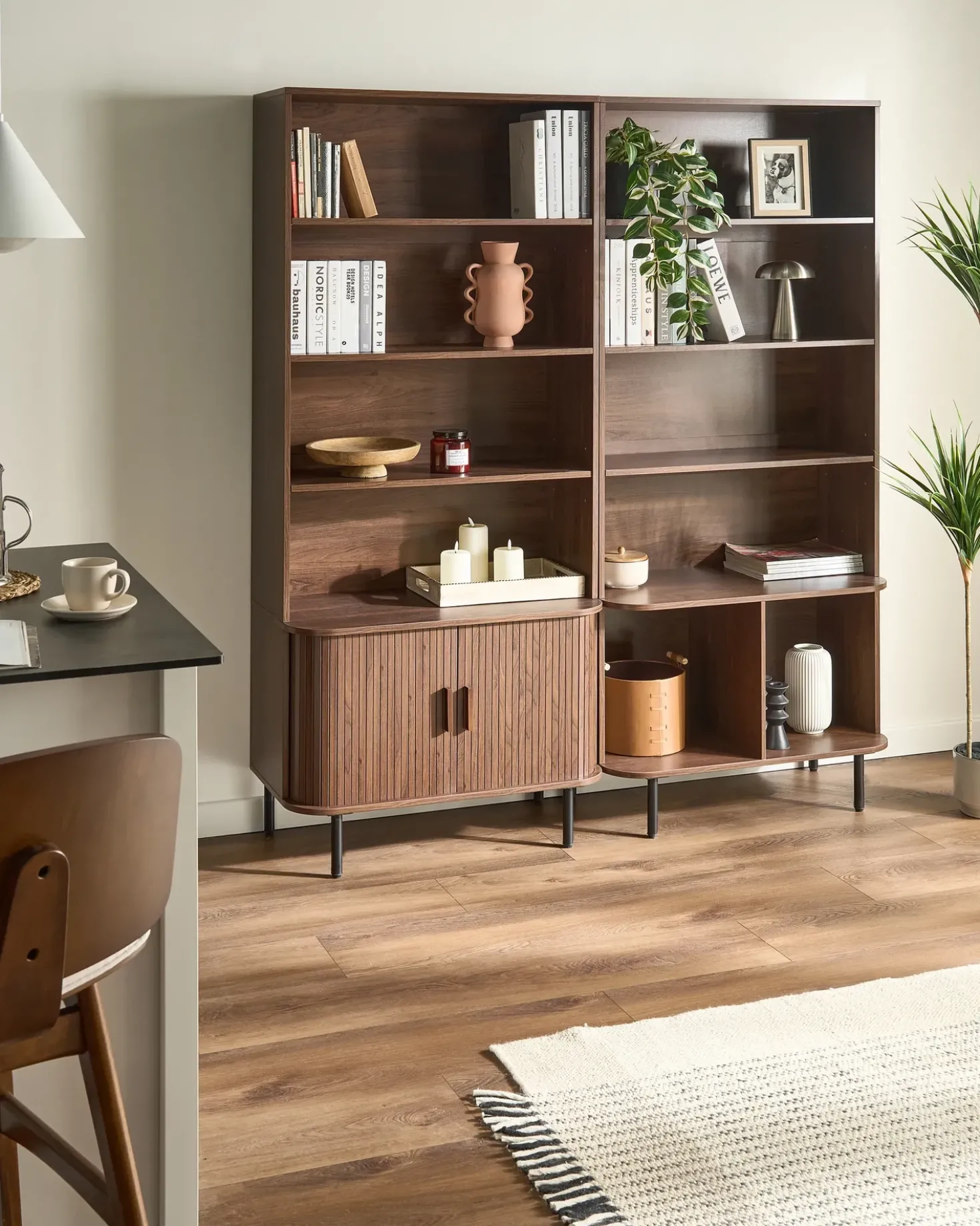 Libreria a 4 ripiani BRADLEY 180 cm Marrone scuro