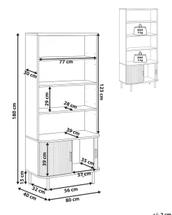 Libreria a 4 ripiani BRADLEY 180 cm Marrone scuro