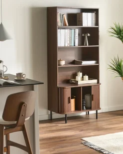 Libreria a 4 ripiani BRADLEY 180 cm Marrone scuro