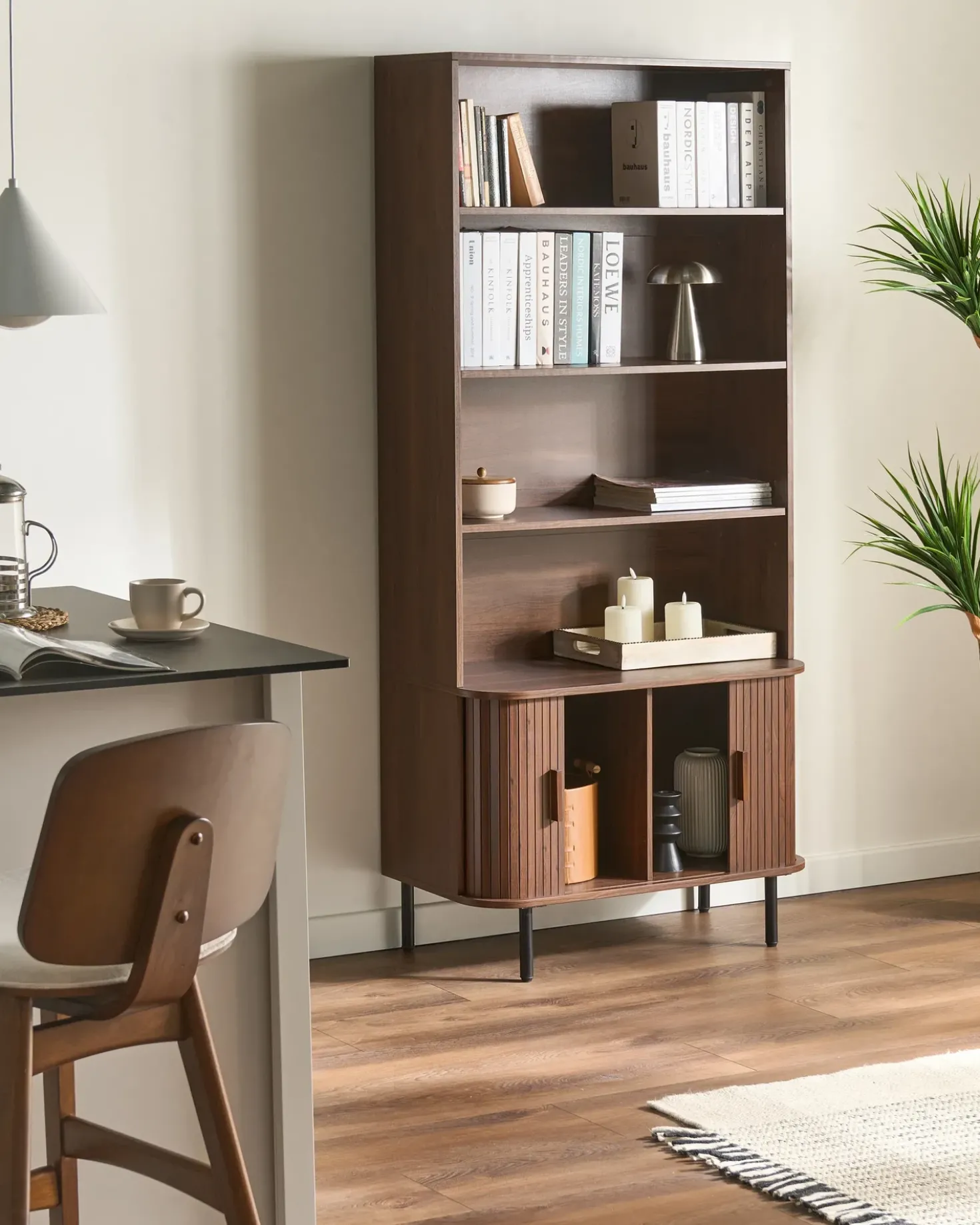 Libreria a 4 ripiani BRADLEY 180 cm Marrone scuro
