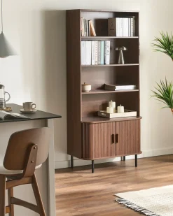 Libreria a 4 ripiani BRADLEY 180 cm Marrone scuro
