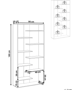 Libreria a 8 ripiani FONTAS 180 cm Marrone chiaro