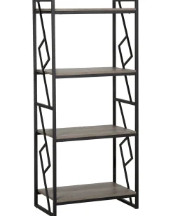 Libreria a 4 ripiani FORRES 143 cm Marrone/Nero