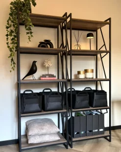 Libreria a 5 ripiani FORRES 184 cm Marrone/Nero