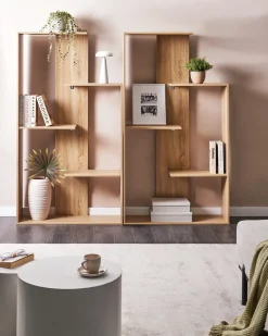 Libreria a 3 ripiani KAHNTAH 163 cm Marrone chiaro