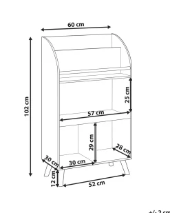 Libreria a 3 ripiani LILOET 102 cm Bianco