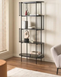 Libreria a 4 ripiani OREANA 172 cm Nero
