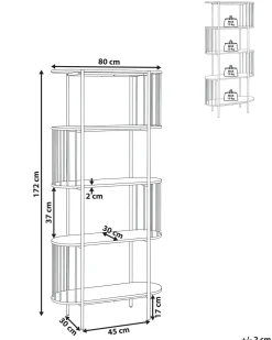 Libreria a 4 ripiani OREANA 172 cm Nero