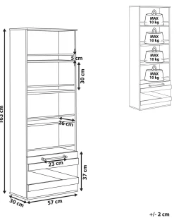Libreria a 4 ripiani SALTER 163 cm Marrone/Nero