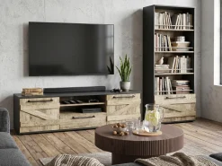 Libreria a 4 ripiani SALTER 163 cm Marrone/Nero