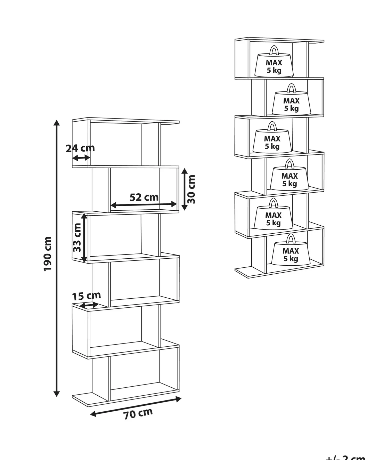 Libreria a 6 ripiani VALDOSA 191 cm Marrone scuro