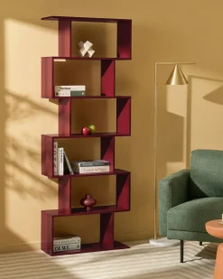 Libreria a 6 ripiani VALDOSA 190 cm Bordeaux