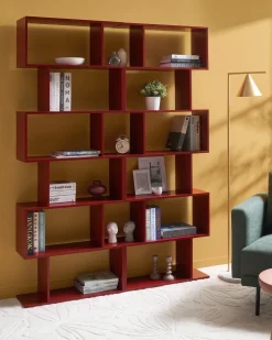 Libreria a 6 ripiani VALDOSA 190 cm Bordeaux