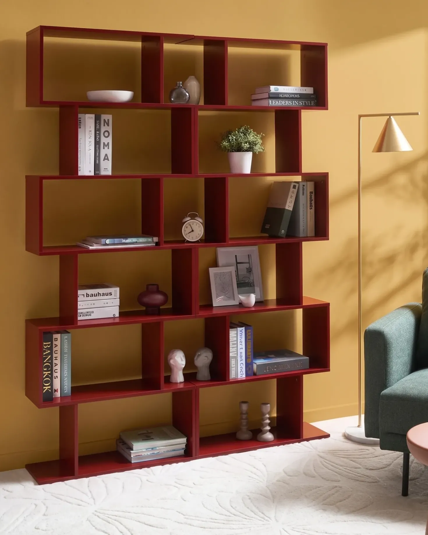Libreria a 6 ripiani VALDOSA 190 cm Bordeaux