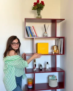 Libreria a 6 ripiani VALDOSA 190 cm Bordeaux