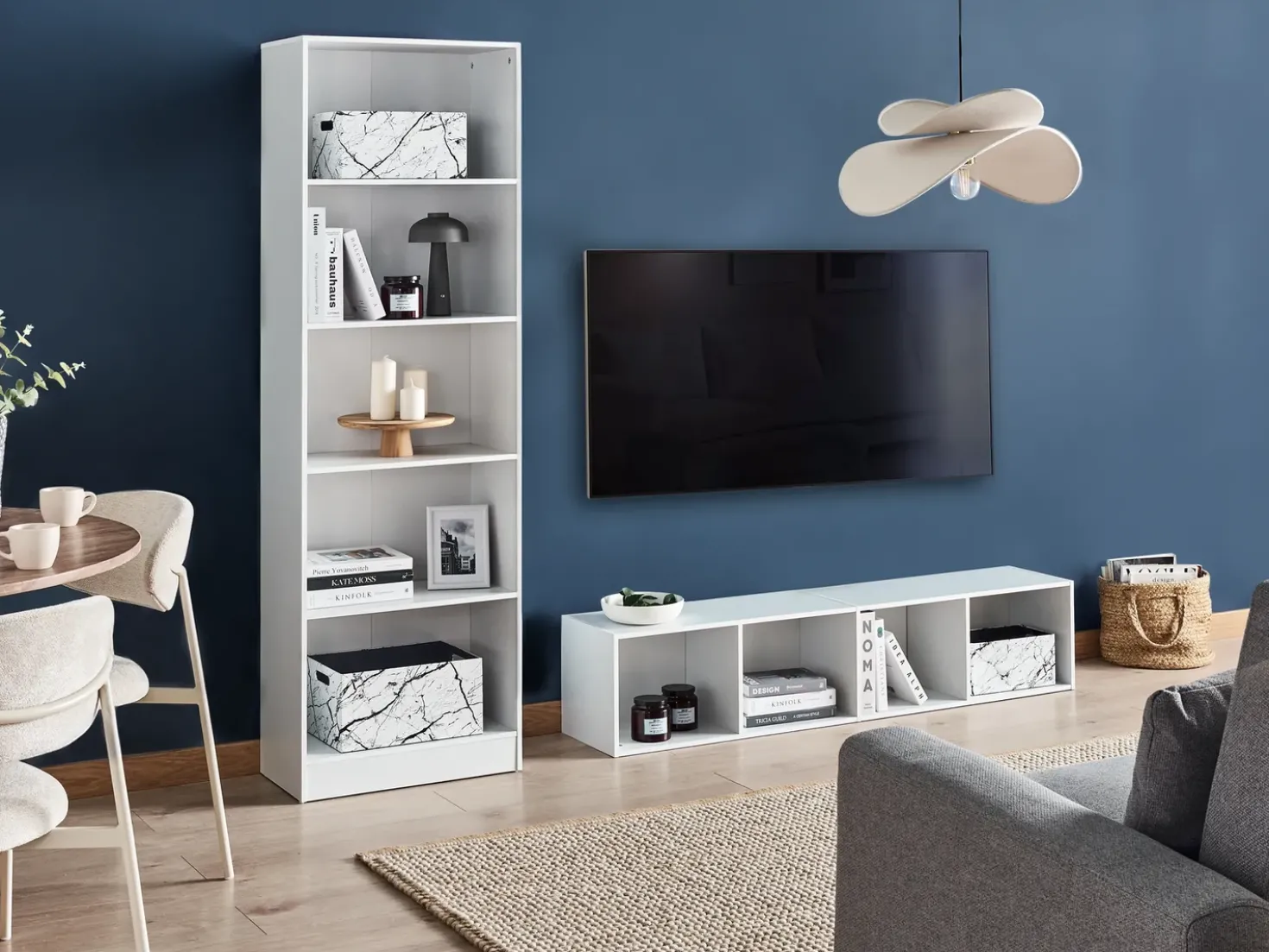 Libreria a 4 ripiani WINNIPEG 143 cm Bianco