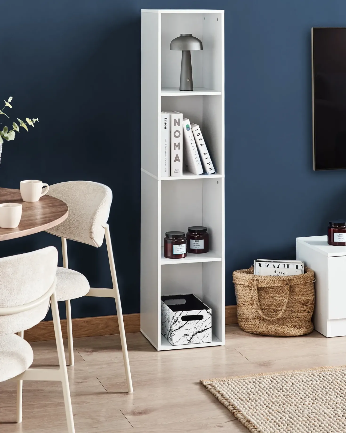 Libreria a 4 ripiani WINNIPEG 143 cm Bianco