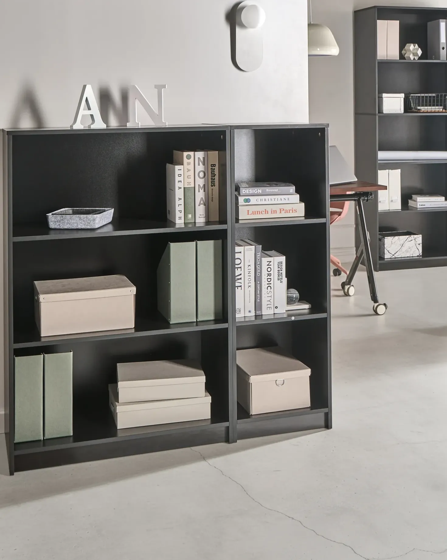Libreria a 5 ripiani ZEHNA 197 cm Nero