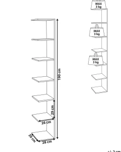 Libreria a parete ESTON 190 cm Bianco