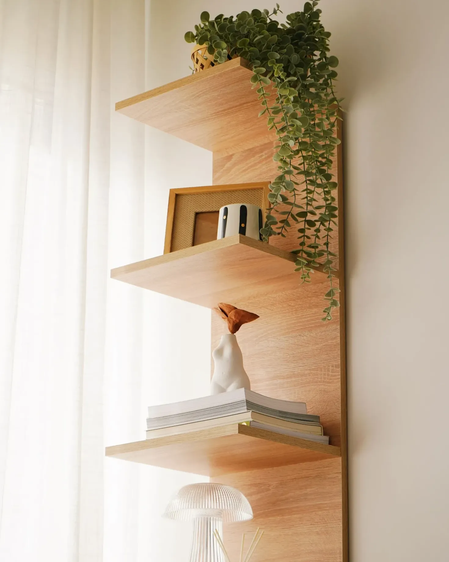 Libreria a parete ESTON 190 cm Marrone chiaro